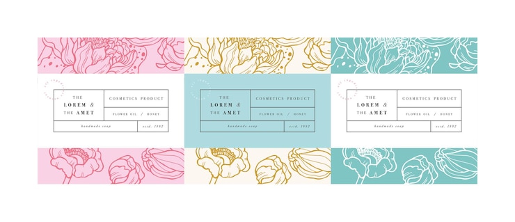 establecer patrones para cosméticos con diseño de plantilla de etiqueta
