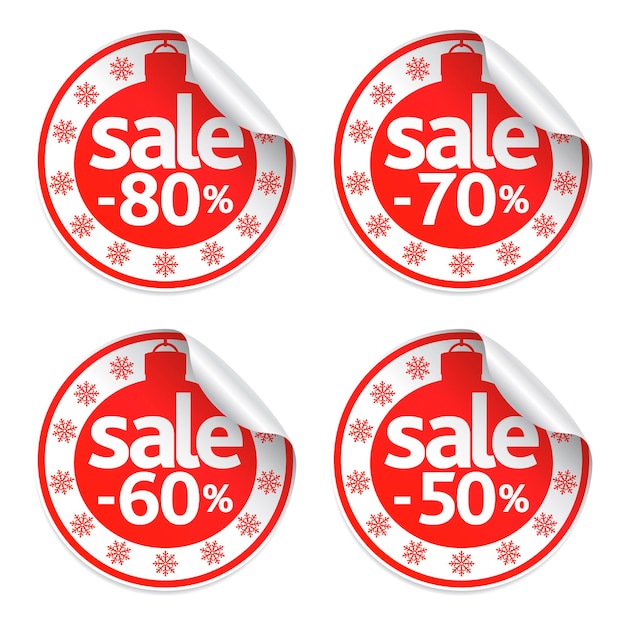 Establecer pegatinas de venta de año nuevo