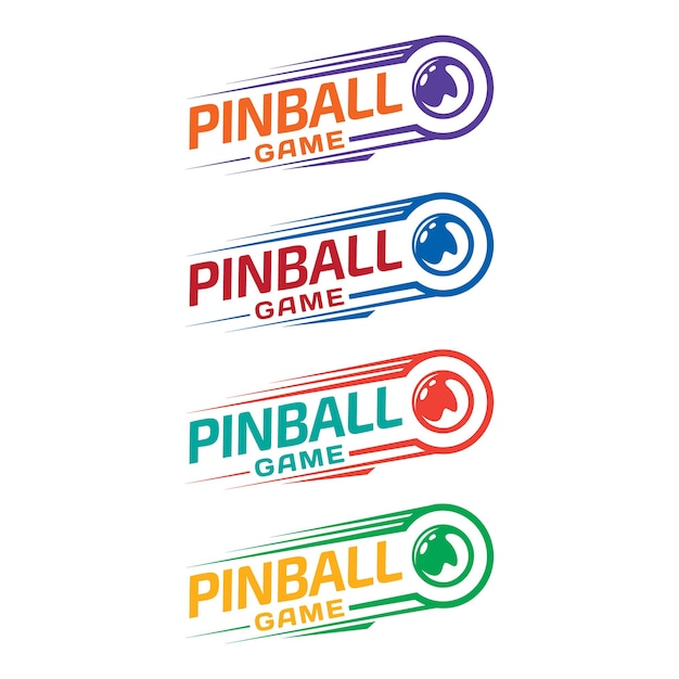 Establecer Pinball Vintage Retro Vector Insignia Emblema Logo para Banner Afiche Folleto Sitio Web Redes Sociales