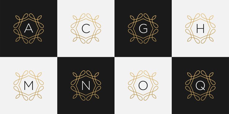 Vector establecer plantilla de carta de logotipo inicial de naturaleza minimalista
