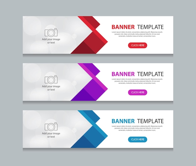 Establecer una plantilla de fondo de diseño de banner web horizontal abstracto