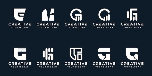 establecer plantilla de logotipo de letra g de monograma