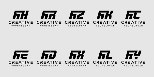 establecer una plantilla de logotipo de letra a de monograma abstracto