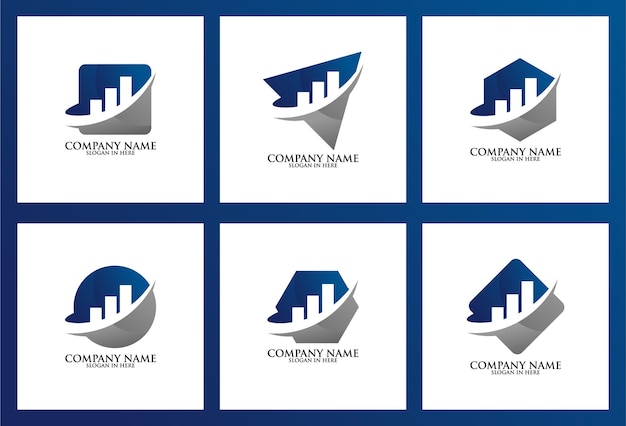 Establecer plantilla de logotipo de símbolo abstracto vector premium