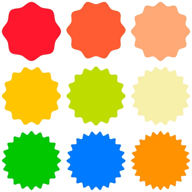 Establecer plantilla sunburst formas insignias vector starburst promo burst para diseño sticker promo burst