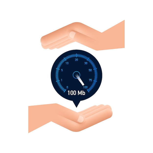 Establecer la prueba de velocidad en las manos Velocímetro Velocidad de Internet Velocidad del sitio web Tiempo de carga