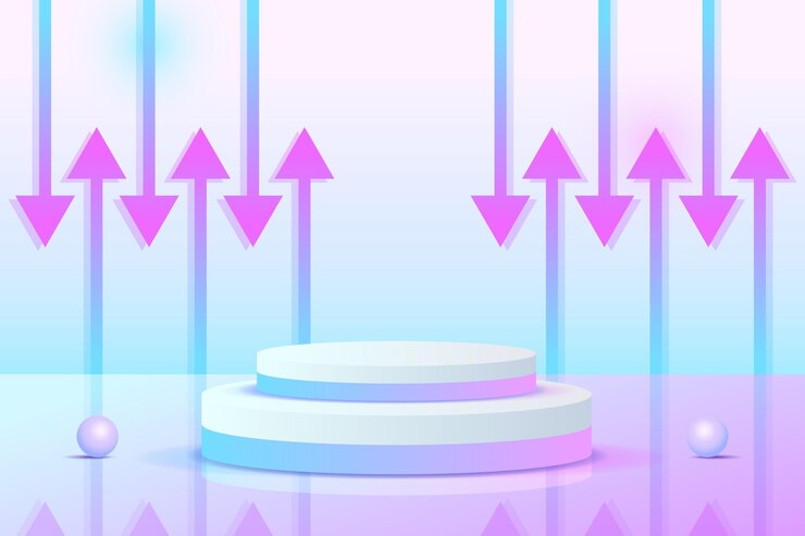 Vector establecer púrpura azul violeta objeto 3d cilindro pedestal podio pantalla degradado color escena mínima
