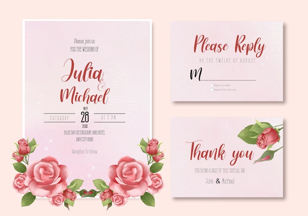 Establecer rosas gracias tarjeta