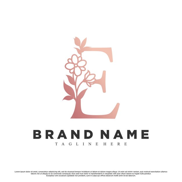 Establecer último diseño de logotipo e con concepto creativo Vector Premium