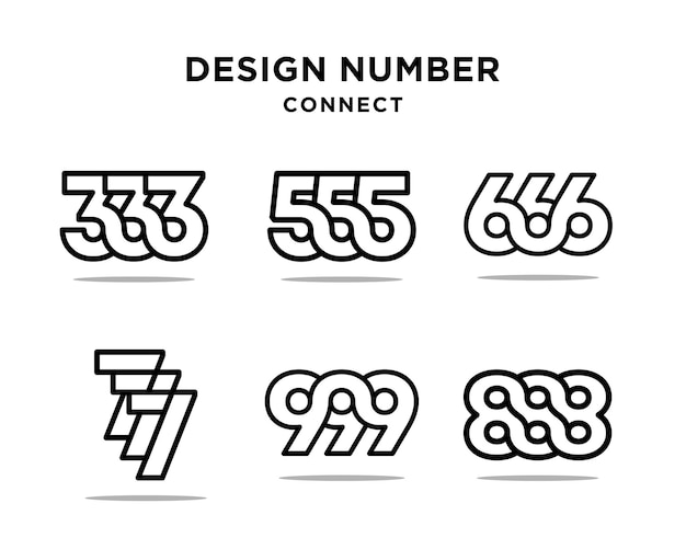 Establecer Variación Número Elección Estilo Moderno Aniversario Celebración Cumpleaños Infinito Diseño Vector