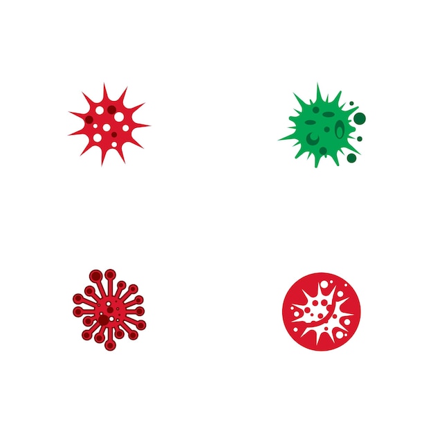 Establecer vector de plantilla de logotipo de virus