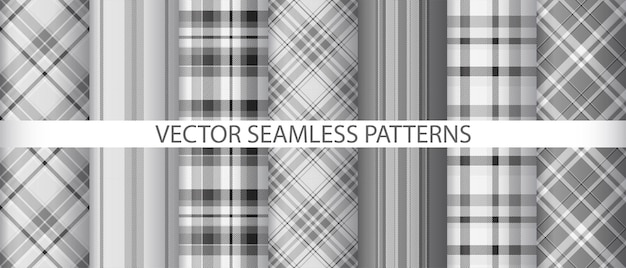 Establecer vector textil tela sin costuras textura comprobar tartán patrón de fondo plaid