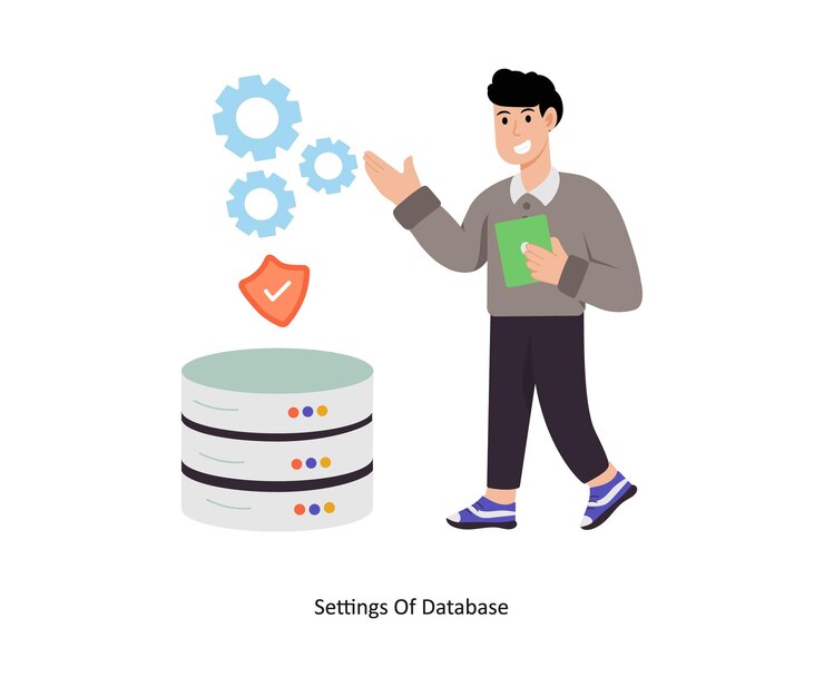 Vector establecimiento del concepto de base de datos ilustración vectorial base de datos aislada sobre fondo blanco