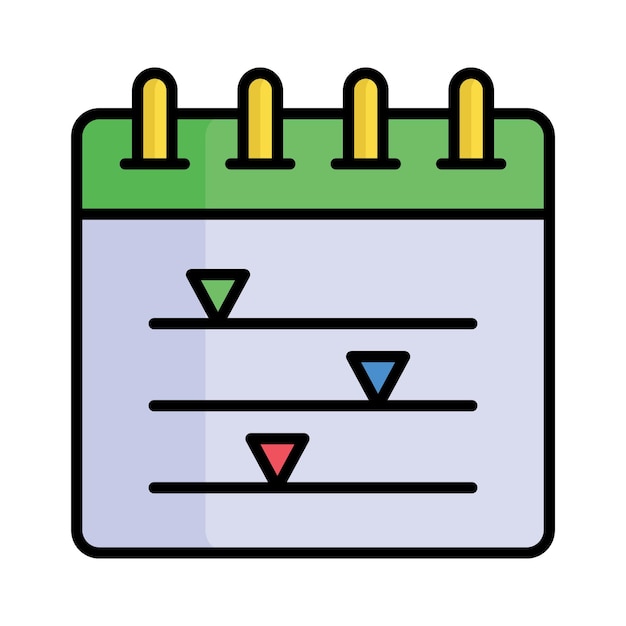 Establecimiento de diseño vectorial de calendario listo para usar icono