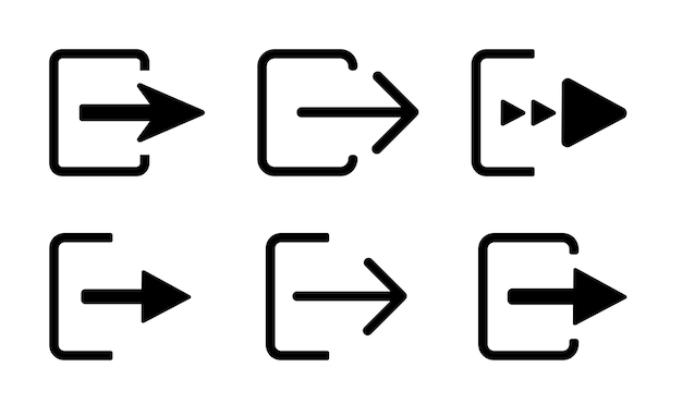 Establecimiento del icono de salida Ilustración vectorial del símbolo del signo de salida