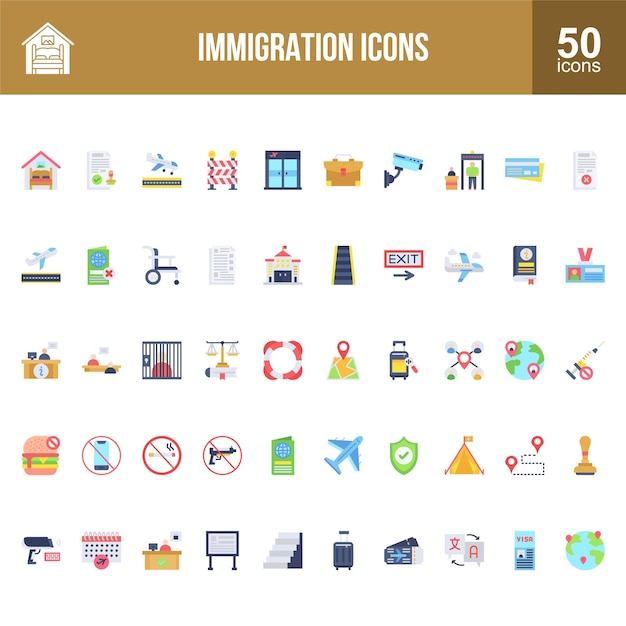 Establecimiento de iconos de inmigración