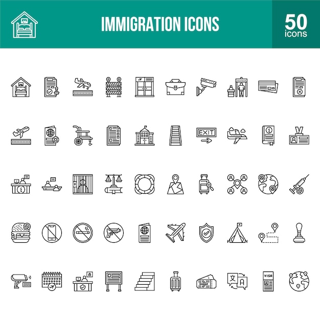 Establecimiento de iconos de línea de inmigración