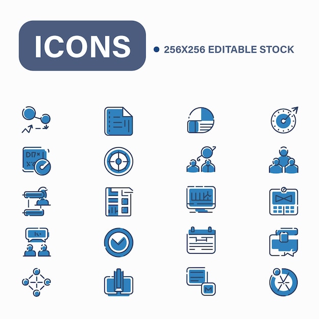 Establecimiento de iconos de tareas de oficina y gestión