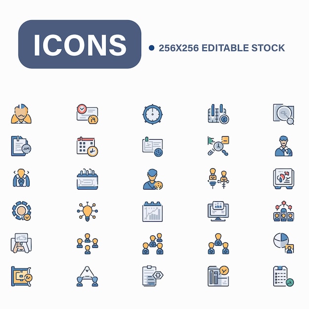 Establecimiento de iconos de tareas de oficina y gestión