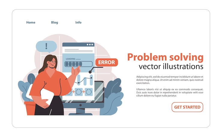 Vector establecimiento de tácticas de resolución de problemas el gerente de proyecto identifica los problemas e implementa soluciones para garantizar