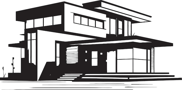 Establecimiento de tendencias hábitat diseño elegante de casas logotipo vectorial sofisticado símbolo de vida idea de casa moderna