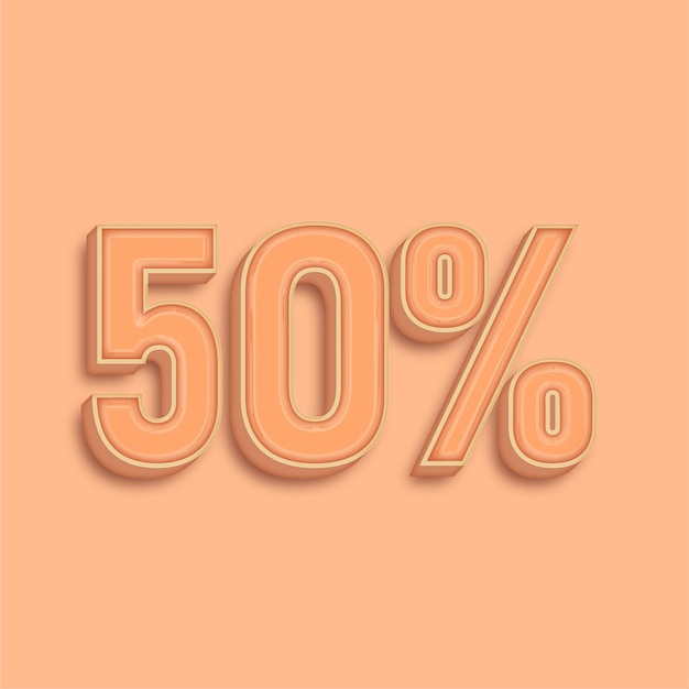 Establecimiento de tendencias Moderno 3D Peach Fuzz Color Icon del 50 por ciento con fondo