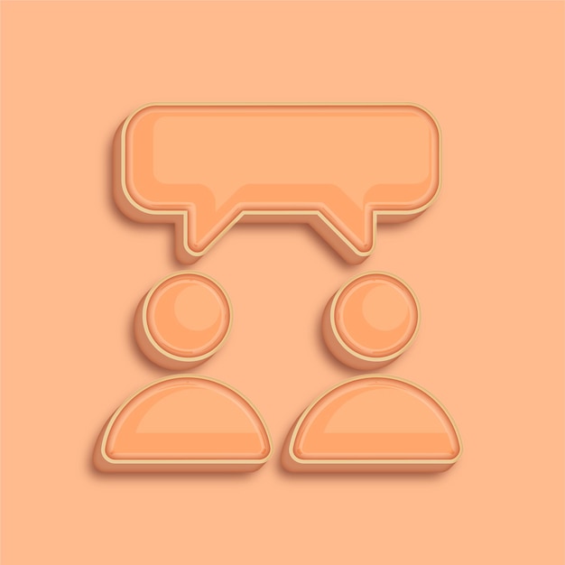 Establecimiento de tendencias Moderno 3D Peach Fuzz Color Icono de conversación del usuario con fondo