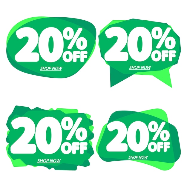 Establezca 20 de venta de pancartas promocionales etiquetas de diseño de plantillas vectorial