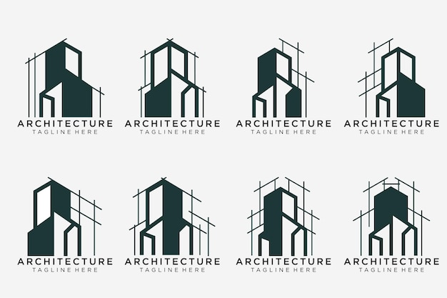 Establezca la arquitectura del logotipo con la inspiración del diseño del logotipo del concepto de línea. Construcción de vectores