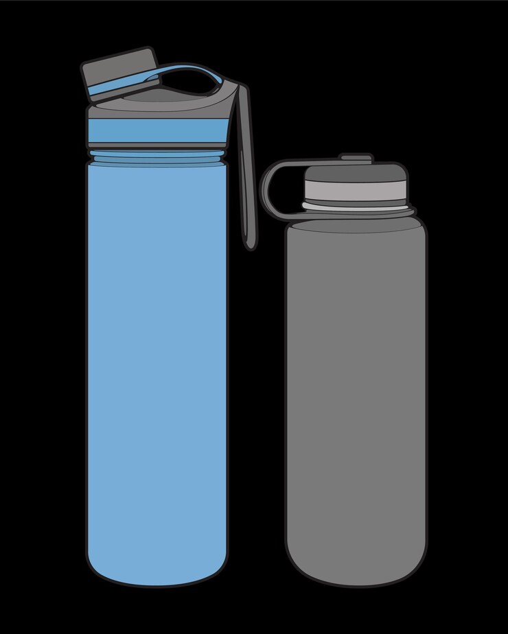 Vector establezca la coloración de la botella de vaso dibujo de contorno botella de vaso de vector en un vector de contorno de plantilla de entrenamiento de botella de vaso de estilo boceto ilustración