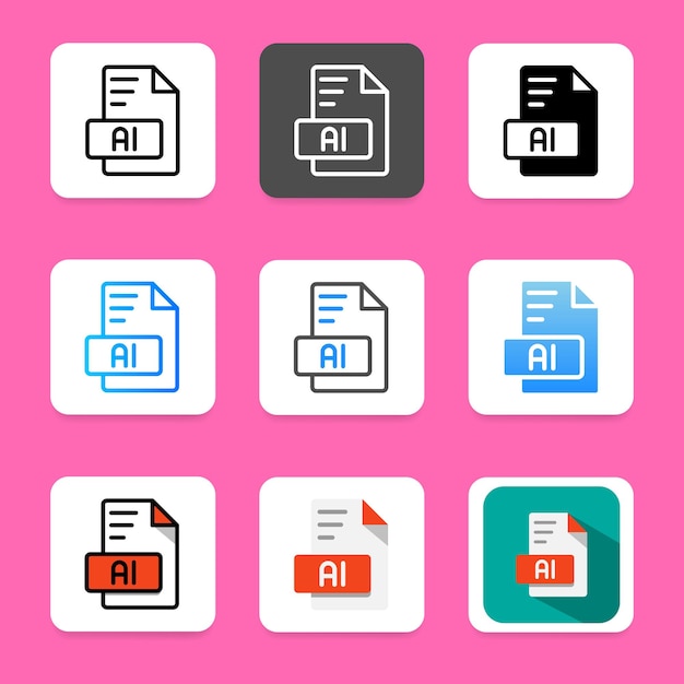 Establezca el diseño del archivo del documento, la extensión del icono, el formato del archivo, el tipo de archivo se puede usar para la UI del sitio web y la aplicación móvil