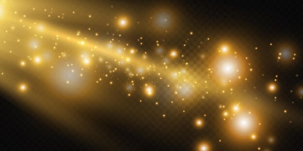 Establezca el efecto de luz brillante con chispas blancas y las estrellas doradas brillan con luz especial Luz blanca brillante Luz de estrella de los rayos El sol está retroiluminado Hermosa estrella brillante Luz solar EPS10