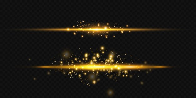 Establezca el efecto de luz brillante con chispas blancas y las estrellas doradas brillan con luz especial Luz blanca brillante Luz de estrella de los rayos El sol está retroiluminado Hermosa estrella brillante Luz solar EPS10
