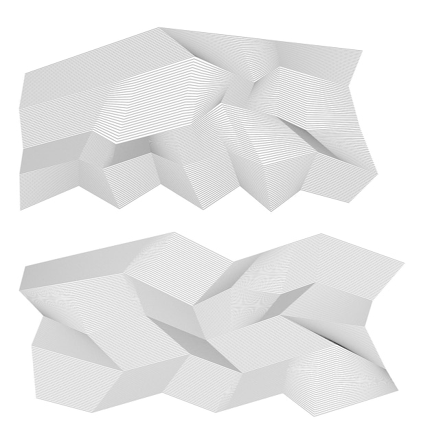 Establezca el elemento de diseño de líneas abstractas sobre fondo blanco de ondas angulares Ilustración vectorial eps 10 para grunge elegante tarjeta de visita folleto impreso folleto pancartas cubierta libro etiqueta tela