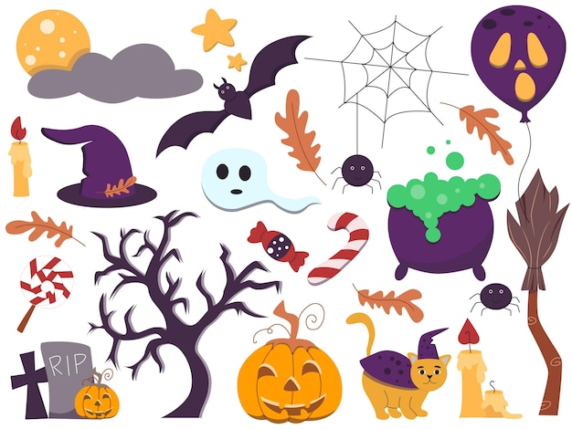 Establezca elementos y símbolos de Halloween