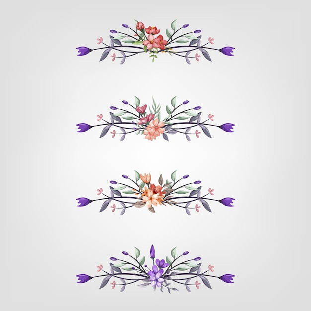 Establezca la flor botánica los elementos florales decorativos para la invitación