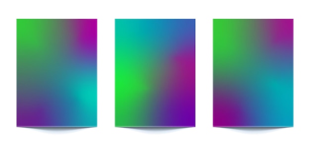 Establezca fondos abstractos de gradiente de varios colores de colores vibrantes con colores de estilo moderno