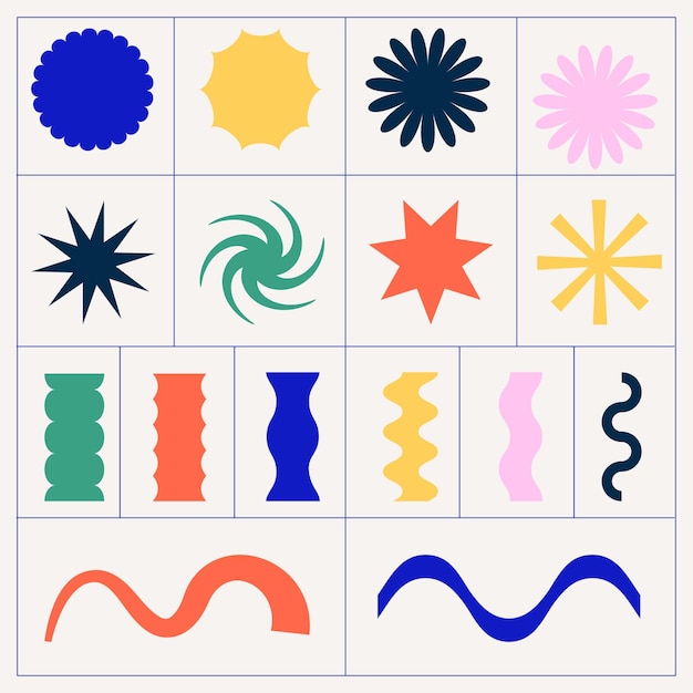 Establezca formas geométricas abstractas y cuadrículas
