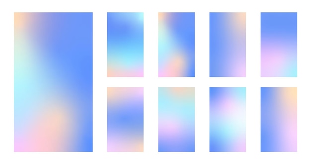 Establezca el gradiente holográfico de invierno Fondo de Navidad Pastel diseño moderno de gradiente azul de invierno