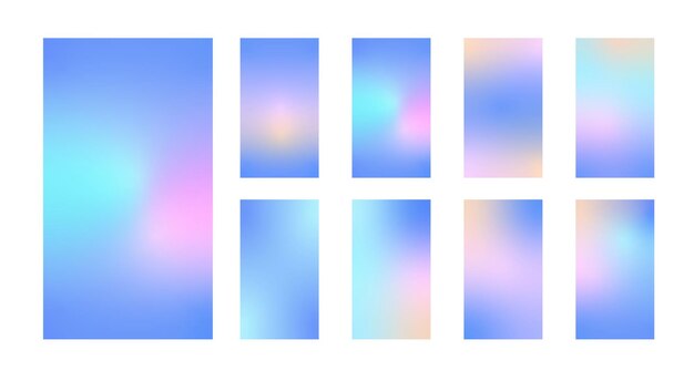 Establezca el gradiente holográfico de invierno Fondo de Navidad Pastel diseño moderno de gradiente azul de invierno