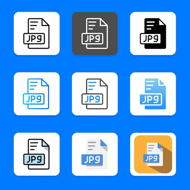 Establezca el ícono del formato de archivo de extensión jpg perfecto para una amplia variedad de interfaces