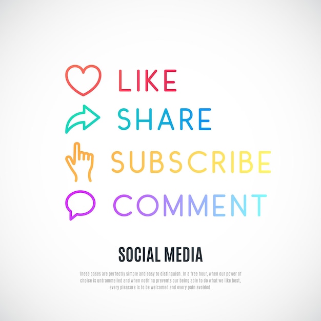 Establezca el icono de las redes sociales Como Comentar Comentar Suscribirse a los íconos de la línea