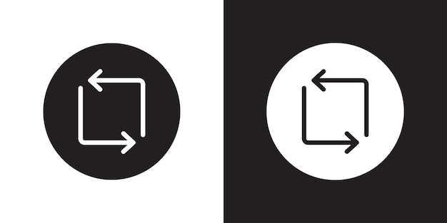 Establezca los íconos del bucle vectorial en blanco y negro