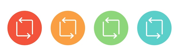 Establezca iconos de bucle vectorial en varios colores