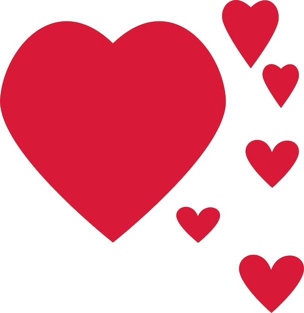Establezca iconos de corazones Ilustración vectorial