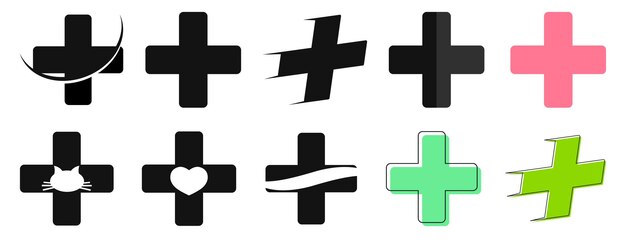 Vector establezca los íconos de la farmacia en la plantilla de diseño gráfico plano