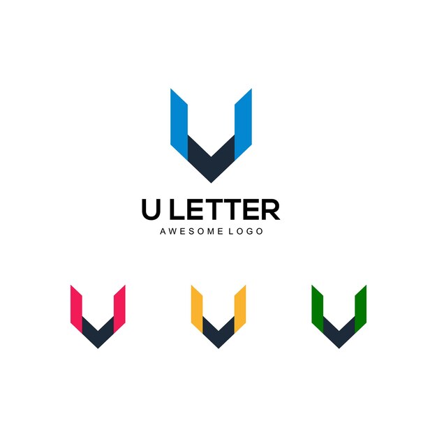 Establezca la ilustración del logotipo de la letra U inicial de lujo para su empresa
