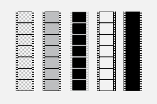 Establezca el marco de la tira de película retro vieja sobre un fondo blanco