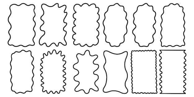 Establezca los marcos de Doodle con bordes ondulados