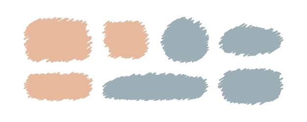 Establezca marcos pastel dibujados a mano para texto o foto. Elementos decorativos de líneas caóticas para la decoración de diseño.